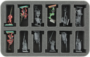 HSDT035BO Plateau en mousse de 35 mm pour figurines avec 12 fentes