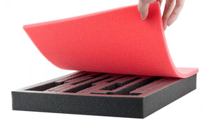 DS020Bred 550 mm x 345 mm x 20 mm mousse colorée pour Shadowboard rouge